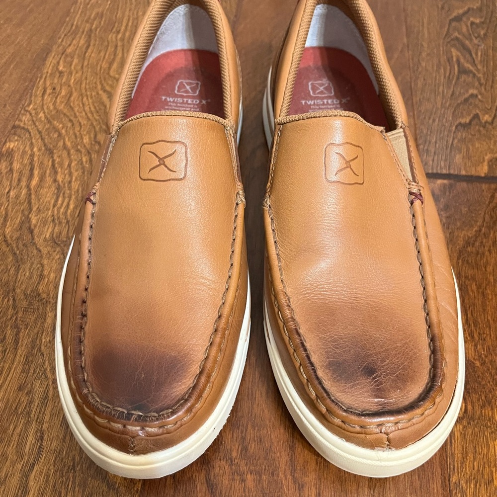 EUC Twisted X Men's Brown Leather Slip-Ons
